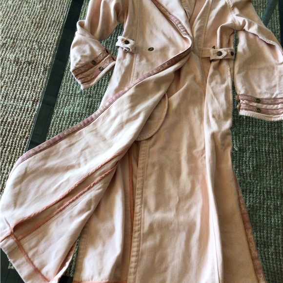 NEW! Rare Free People we the free peach denim trench coat - Picture 4 of 16